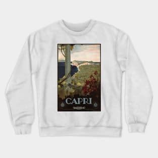 Capri, Italy - Vintage Travel Poster Design Crewneck Sweatshirt